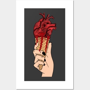 Ice cream heart Posters and Art